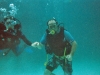 Sabrina and I diving in the Abacos (Bahamas)