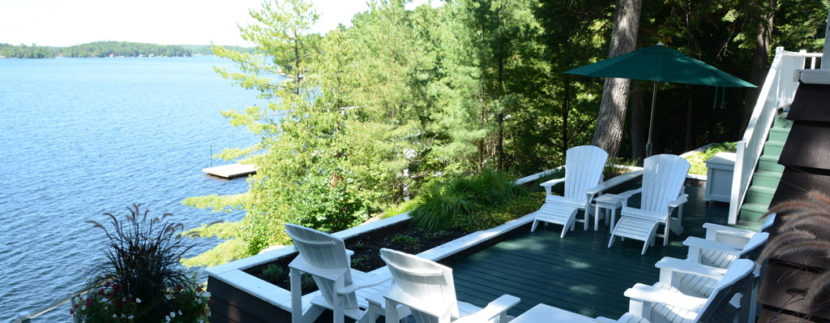 Outside deck overlooking the lake