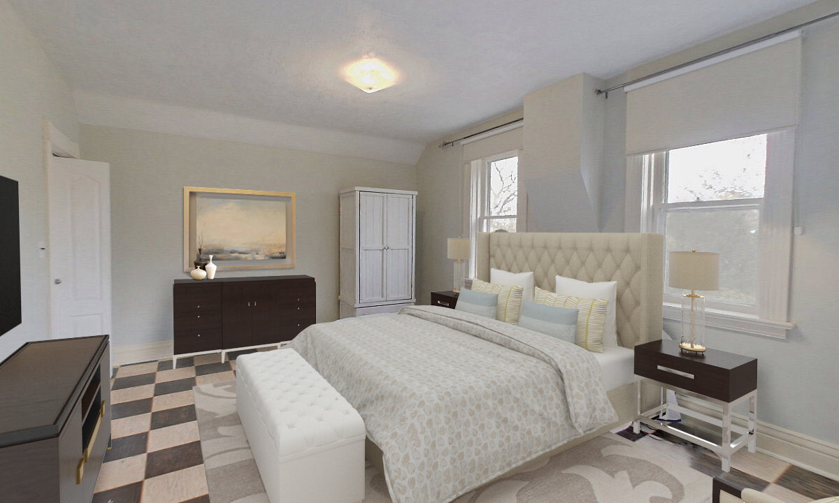 Virtually Staged Master Bedroom - 135 Matilda
