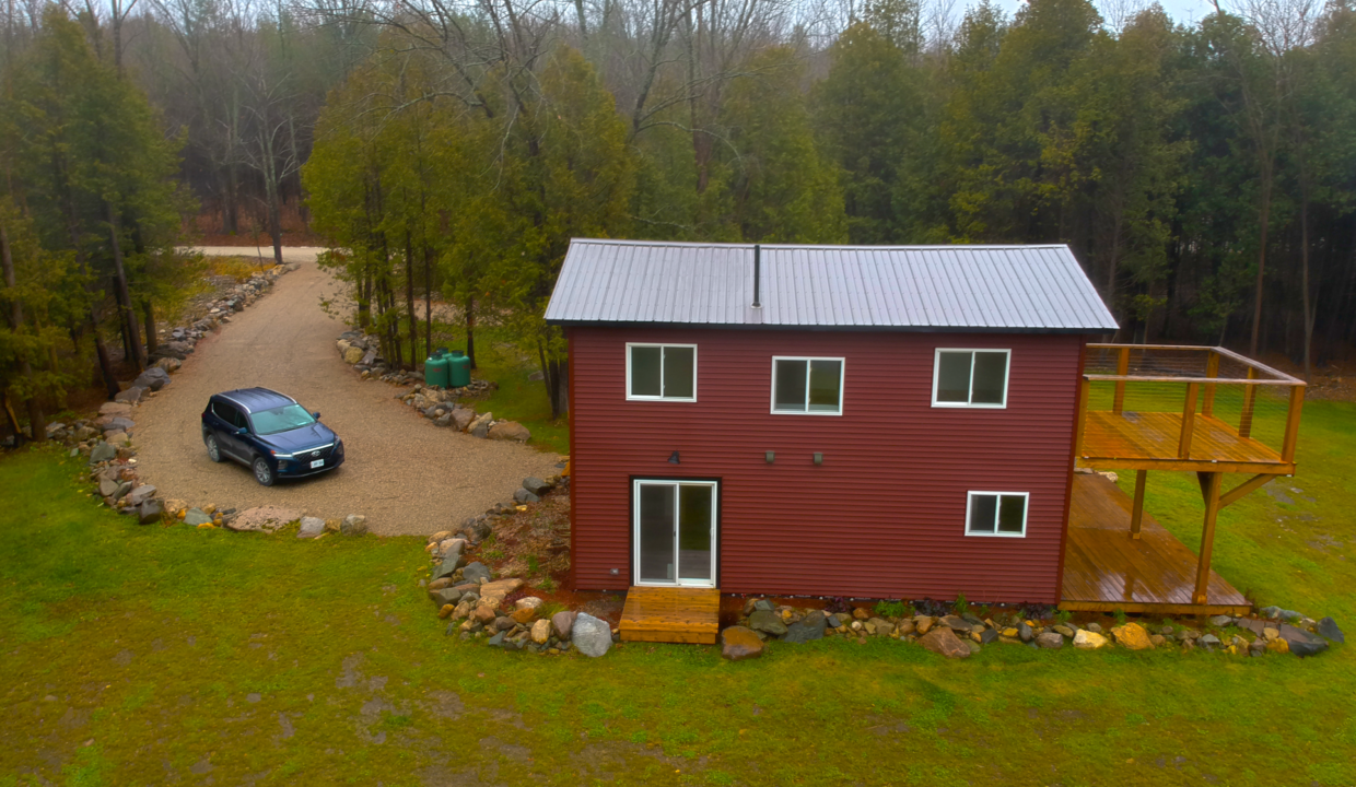 aerial house and driveway