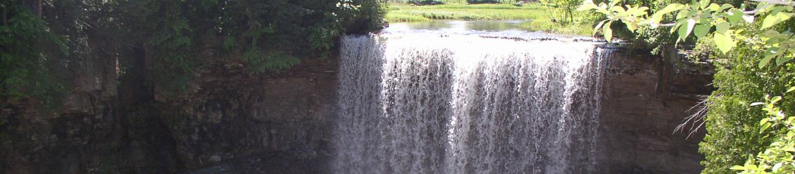 Indian Falls horseshoe waterfall Grey County Ontario near Owen Sound
