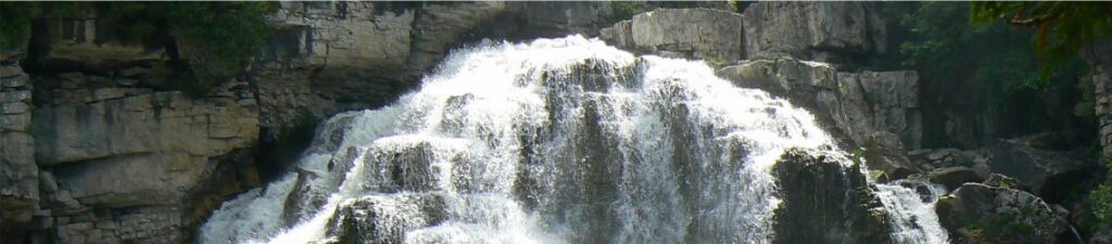 Waterfall at Inglis Falls Conservation Area in Grey County