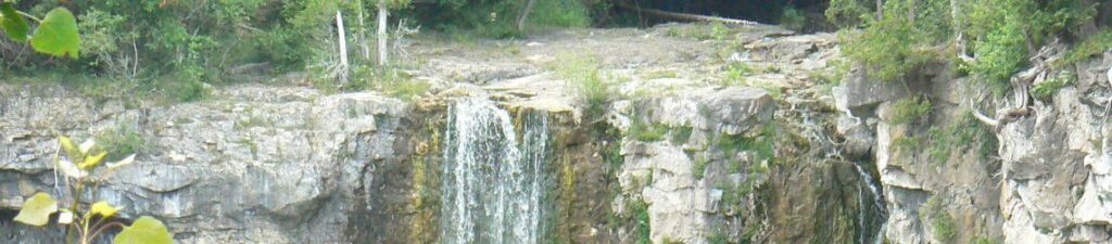 Waterfall and escarpment at Eugenia Falls Conservation Area