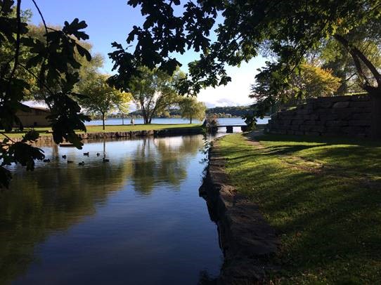 Waterfront and parkland at Kelso Beach at Nawash Park in Owen Sound