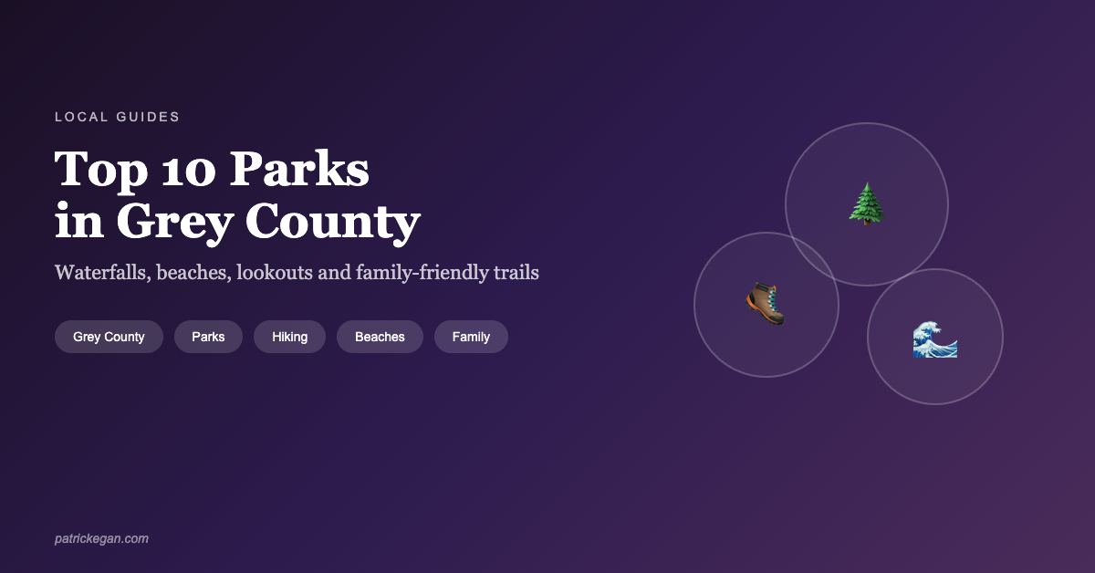 Top 10 Parks in Grey County blog header